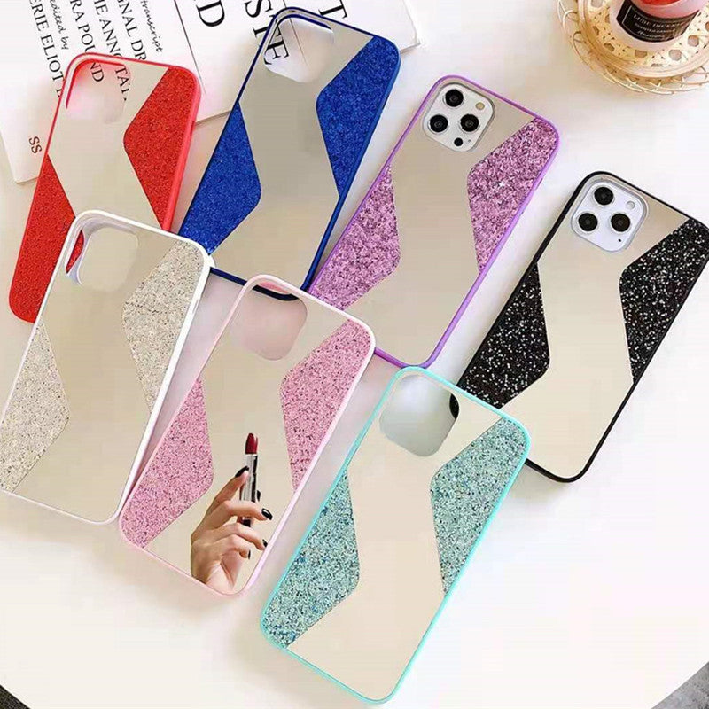 7Colors In Stock S Shape Mirror Glitter Phone Cases Mobile Phones Case Cover For iPhone 13 12 Mini 11 Pro Max X XS XR 7 8 Plus Samsung S20Ultra S20F