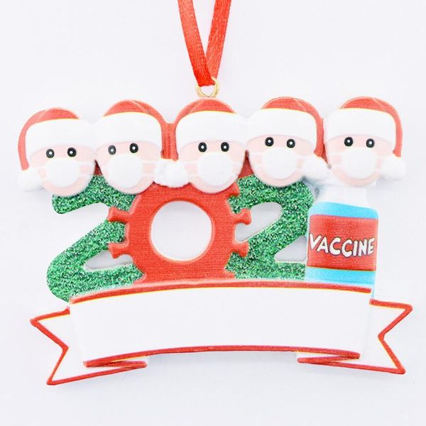 Pendant Family Decoration Christmas 2021 Quarantine Birthday Party Of 4 Ornament Pandemic With Face Masks Hand Sanitized