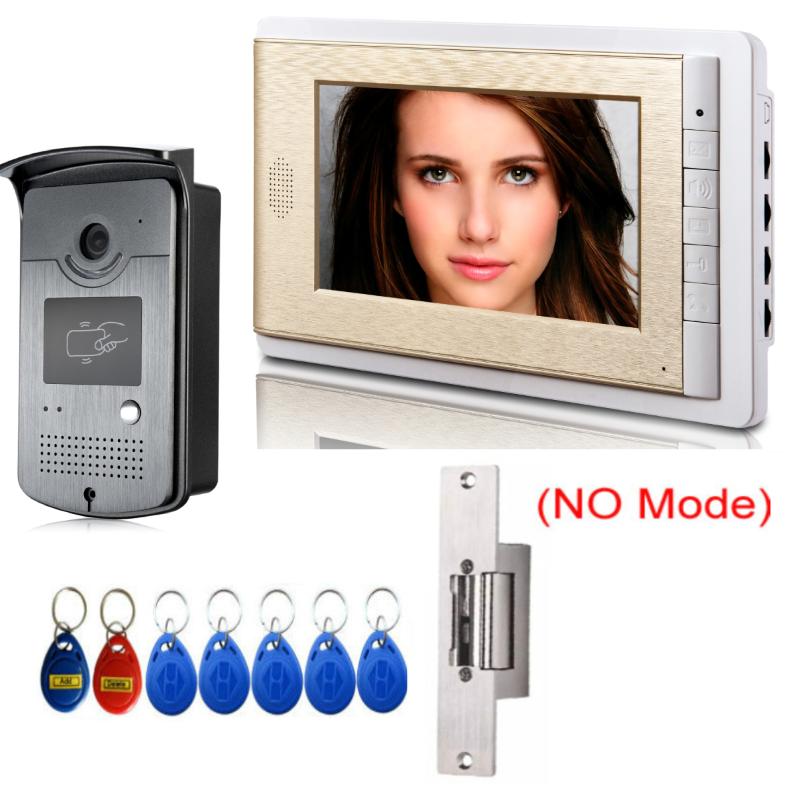 Video Door Phones 7&#039;&#039; TFT LCD Wired Phone Visual Intercom Doorbell System Indoor Monitor 700TVL Outdoor Waterproof IR Camera