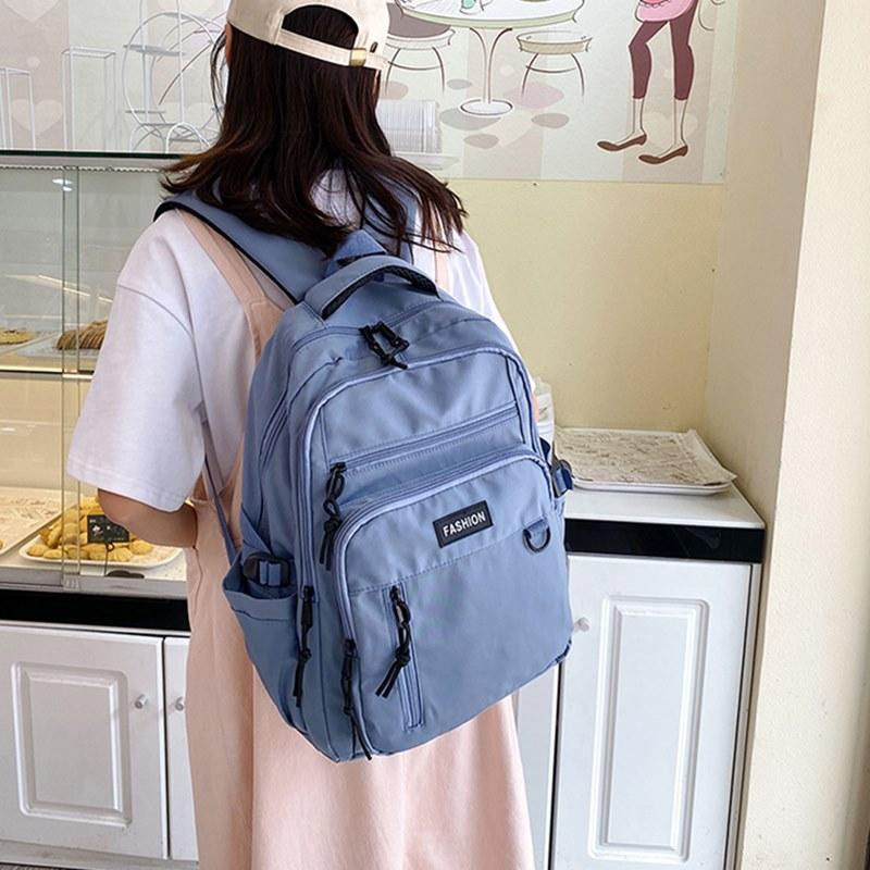 School Bags White Backpack For Women Nylon Bag Teen Girls Travel Rucksack Casual Ladies Large Capacity Backpacks Cute Female Mochila