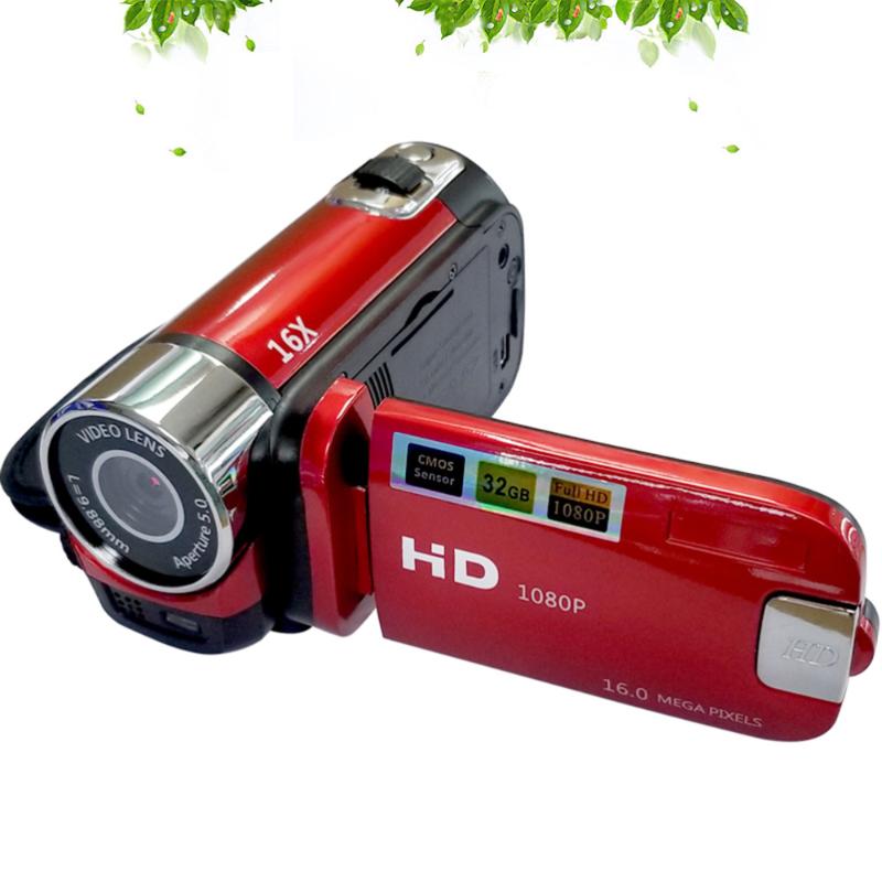 Digital Cameras 1080P LED Light High Definition Shooting Video Record Portable Camcorder Professional Camera (Red)