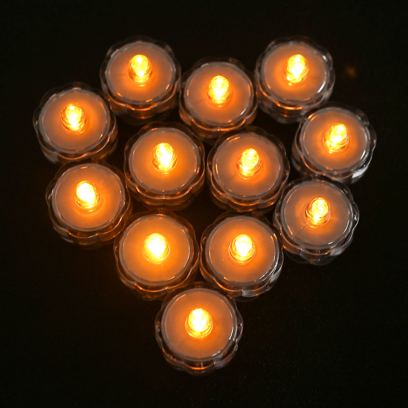 12Pcs-Set Waterproof LED Tea Lights Candles Flameless Battery Operated For Wedding Party Cristmas Decor Tealight Lamp Dropship D5.0