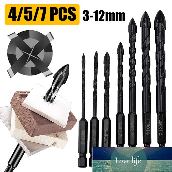 Cross Hex Tile Bits Glass Ceramic Concrete Hole Opener Alloy Triangle Drill Size 3-4-5-6-8-10-12 mm