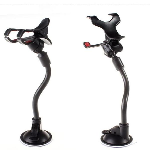 Universal Car Phone Holder Long Arm Clamp Windshield Dashboard Mount Holders 360 Degree Rotation Cellphone Mounts With Retail Package