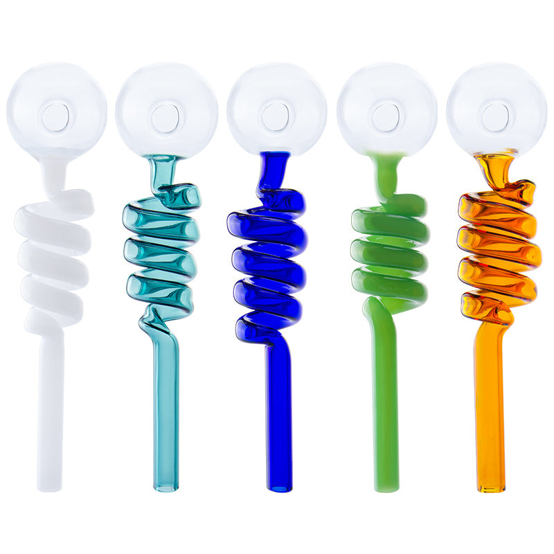 Chinafairprice CSYC Y033 Glass pipes Curved Oil Burners Different Colored Balancer Bubbler Smoking Pipe About 5.5 Inches