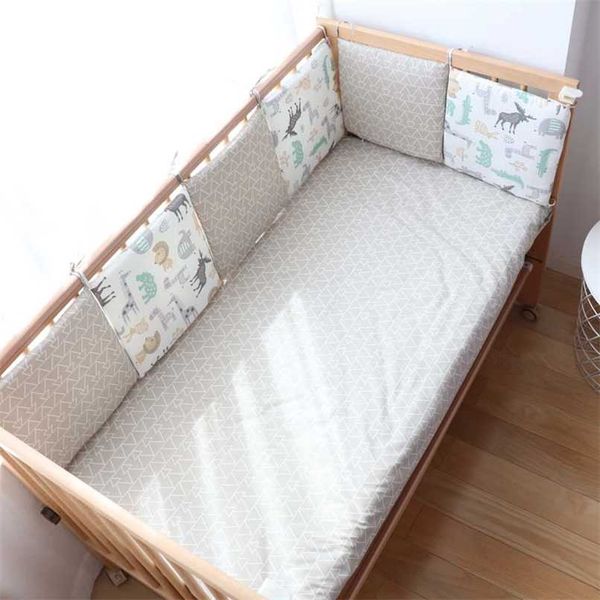 Bed Rails Baby Bumpers In The Crib For borns Nordic Cute Cartoon Pattern Crib Protector For Kids Baby Room Decoration 30x30cm 6Pcs Lot 21102