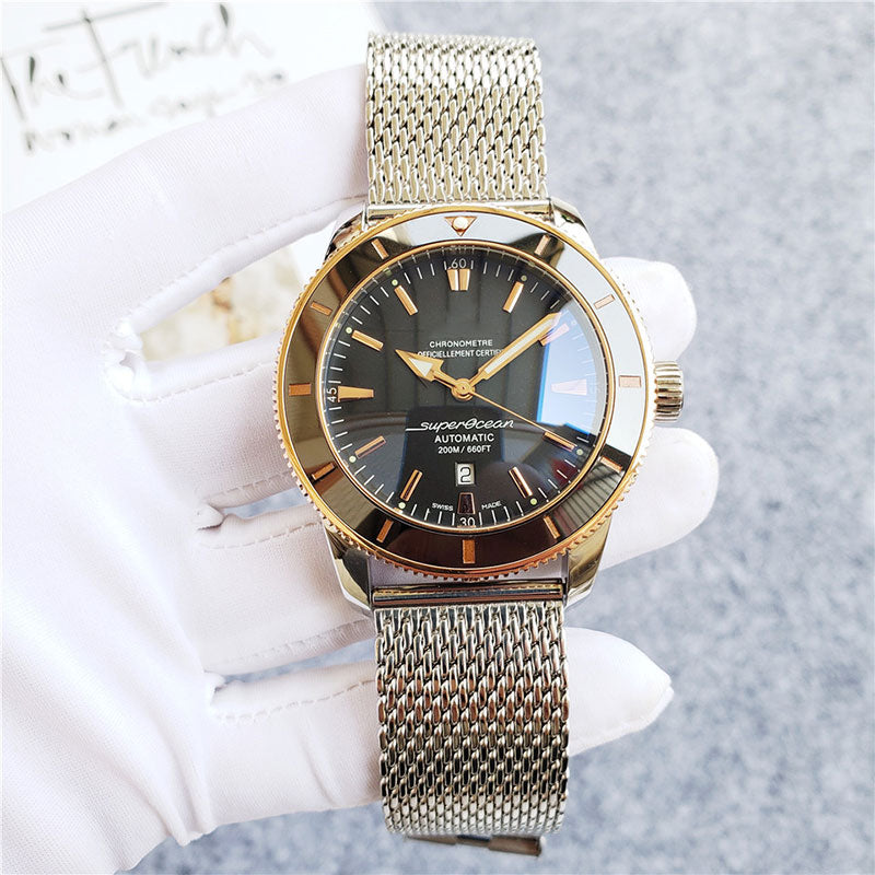 Men&#039;s watch steel watchchain waterproof highly reinforced mirror outdoor sports diving adventure high-quality luxury watch