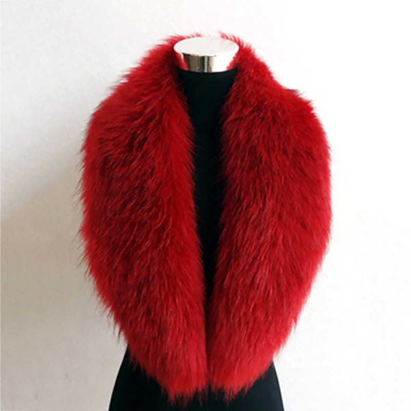 Fashion Natural Color Faux Fox Fur Collar Scarf Big Size Scarves Shawl Neck Warmer Fur Collar Thick Imitation Fur Collar Scarf H0923