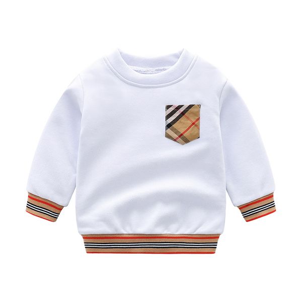 Crianças com suéteres xadrezes de primavera Sweatshirts do bebê Sweater Sweater Tops Meninos Meninas Clothing 4 Styles