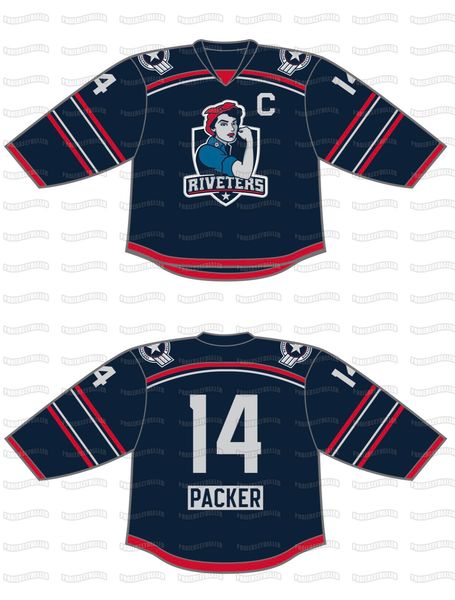 Metropolitan Riveters 2021 22 Hockey Jersey Men Women Youth Custom Any Number Any Name