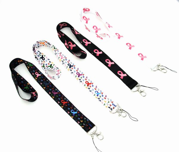 Breast Cancer Awareness Doctor Nurse Lanyard Keychain ID Badge Holders Card Cover Rope Key Lanyards Key Rings sunglasses Accessories Gift Wh