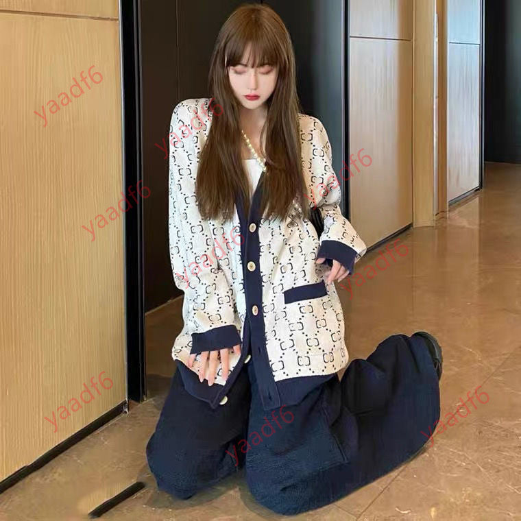 2021 fall winter fashion designer women&#039;s sweater high-end comfort cardigan thickened G letter embroidery knitting net red same style