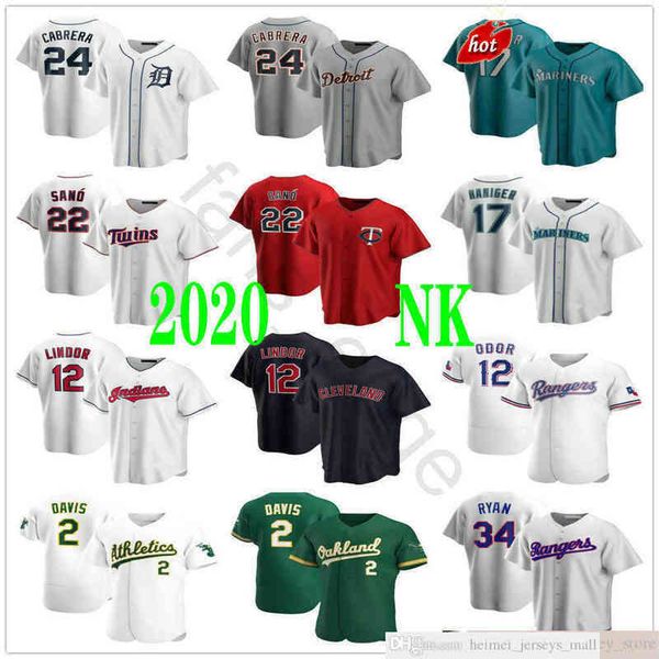 2022 Man Women Youth 2 Khris Davis Baseball Jerseys 17 Mitch Haniger 24 Miguel Cabrera 12 Rougned Odor 34 Nolan Ryan 22 Miguel Sano Stitched