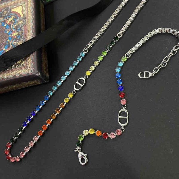 Necklace 21 d Family Color Diamond Suit Series Choker Personalized Full Bracelet Fashion Versatile Neckchain