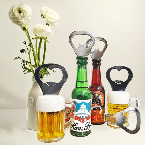 Bottle Fridge Magnet Sticker Opener Beer Creative Resin Magnetic Refrigerator Ornament Cups Kids Home Kitchen Decoration RRE11012