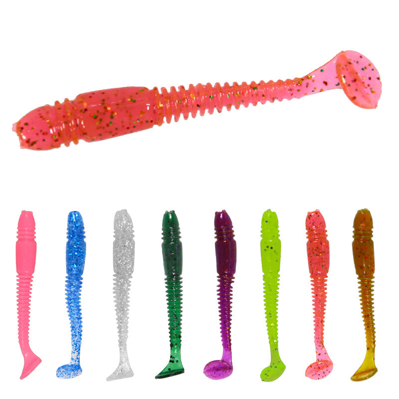 20pcs-bag Worms Soft Bait Jig Wobblers Fishing Lure Salt Smell Silicone Artificial Baits Tail Swim Bass Carp Pesca Tackle