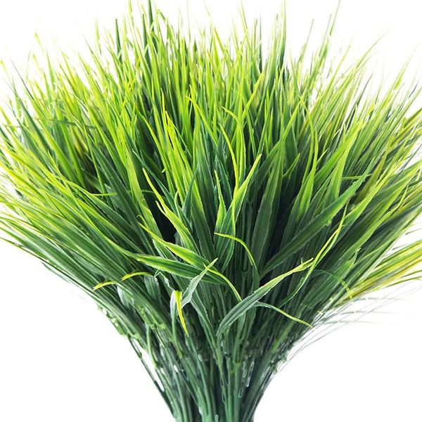 Decorative wers & Wreaths 10pack Artificial Tall Grass Plant Outdoor UV Resistant Wheat Faux Shrubs Fake Plants