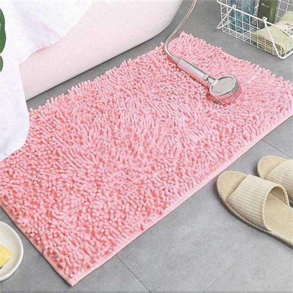 Plush Carpet Mats, Non Slip Chenille Bath Mat Rug for Home Sofa Shower Bathmat Soft & Absorbent Microfiber Shag 40x60 211130
