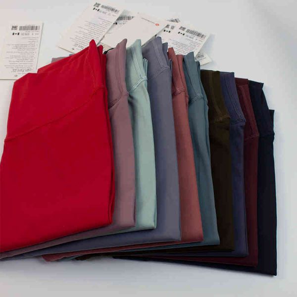 Double Sided Brushed Align Nude Yoga Suit Women&#039;s High Waist Hip Lifting Capris Tight Leggings Sports Pants