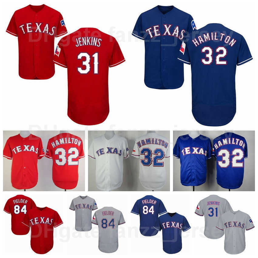 Men Baseball Vintage 31 Ferguson Jenkins Jersey Retro 32 Josh Hamilton 84 Prince Fielder 61 Chan Ho Park 19 Juan Gonzalez Retire All Stitched Blue R