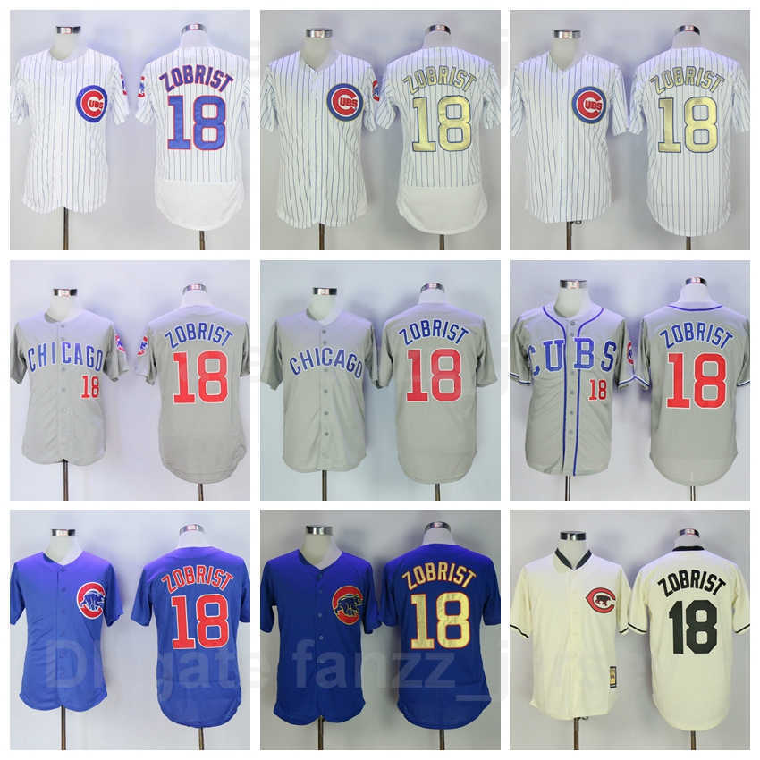 Retro Baseball 18 Ben Zobrist Jersey 2016-16 Vintage Blue White Grey Beige Embroidery And Sewing Retire Cooperstown Cool Base Pullover Excellent Qua
