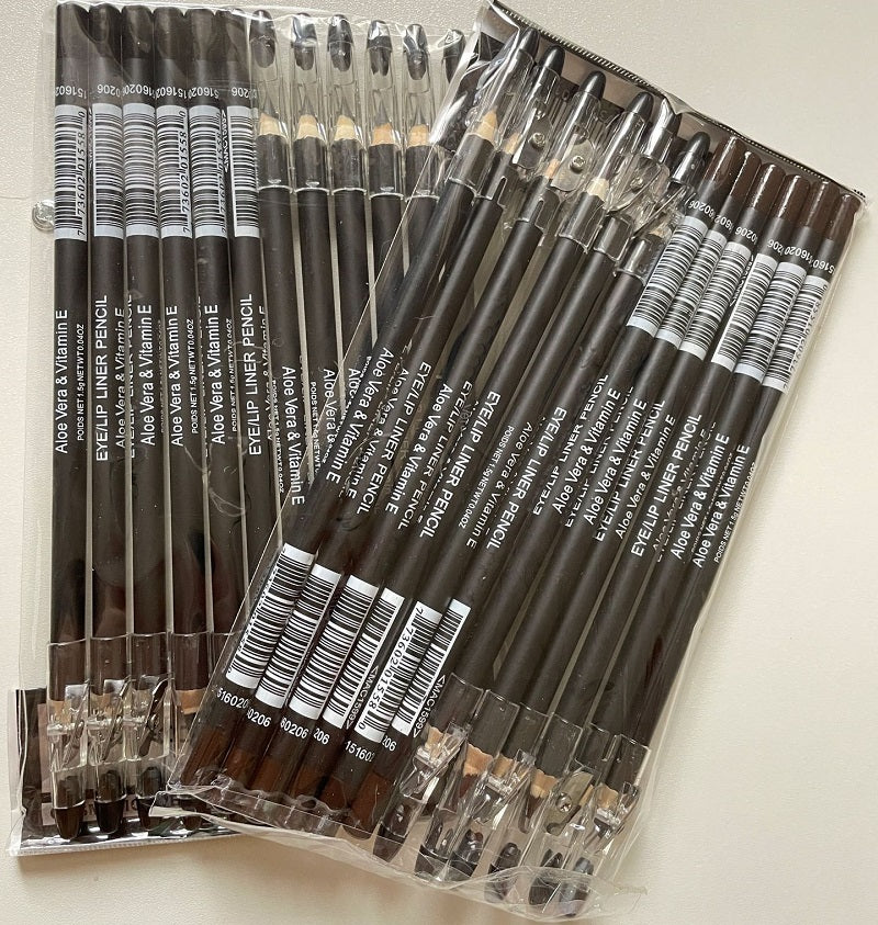 Eye makeup Eye-Lip Liner Pencil With Sharpener Aloe Vera & Vitamin E Black Brown Eyebrow Eyeliner