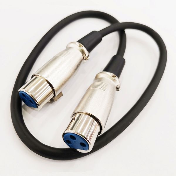 Dual Microphone XLR 3Pin Female Plug Guitar Mixer Connector Cable About 50CM-2PCS