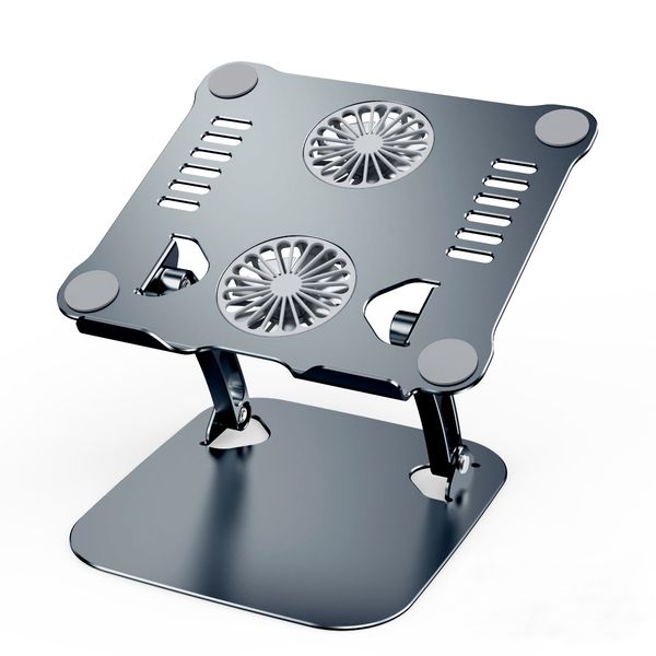 New Aluminum Alloy Portable USB Interface Laptop Dual Fan Radiator Foldable Cooling Base Bracket Mute Laptop Computer Stand