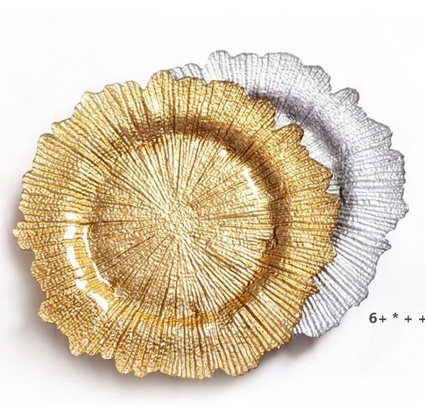 13inch Gold Charger Plates Underplate Wedding Reef Gold-Charger Plates For Party-Wedding sea shipping RRB13230