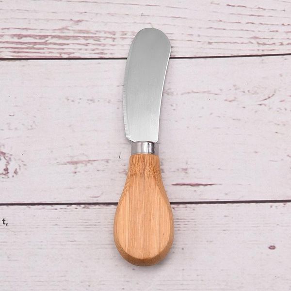 Jam Spreader Cheese Utensils Wooden Handle Stainless Steel Cream Spatula Cheese Knives Butter Knife Cheese Spread LLD11348