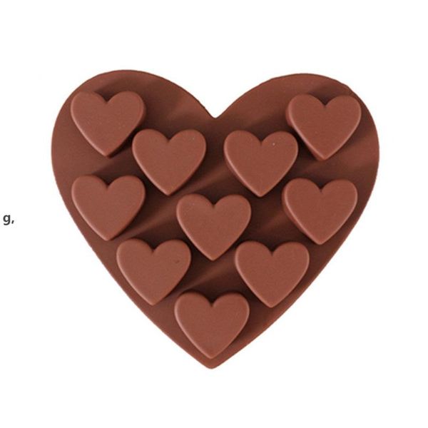 Baking Moulds10 Even Silicon Baking Dishes Chocolate Mould Heart Shape English Letters DIY Cake Mold Love Ice Tray Jelly Soft Candy RRD13417