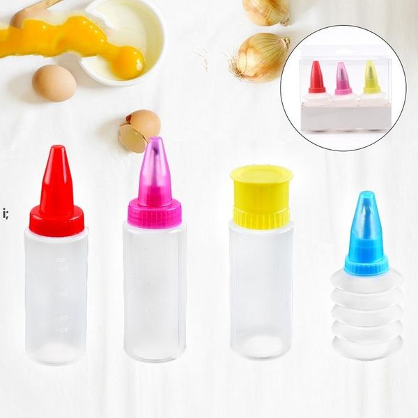 Baking Tool Food Grade Plastic Icing Piping Bottle with Nozzle DIY Cupcake Cookie Cake Decorating Sugarcraft RRB13679