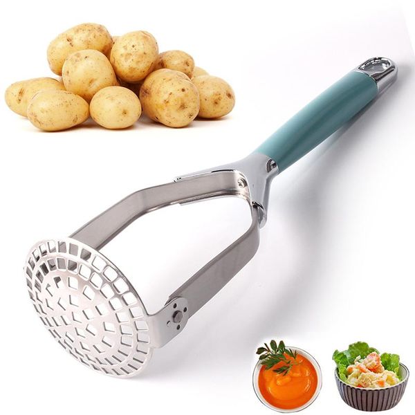 Kitchen Gadgets Mud Press Fruit Vegetable Tools Thickened Stainless Steel Potato Press Muds Masher Household XG0425
