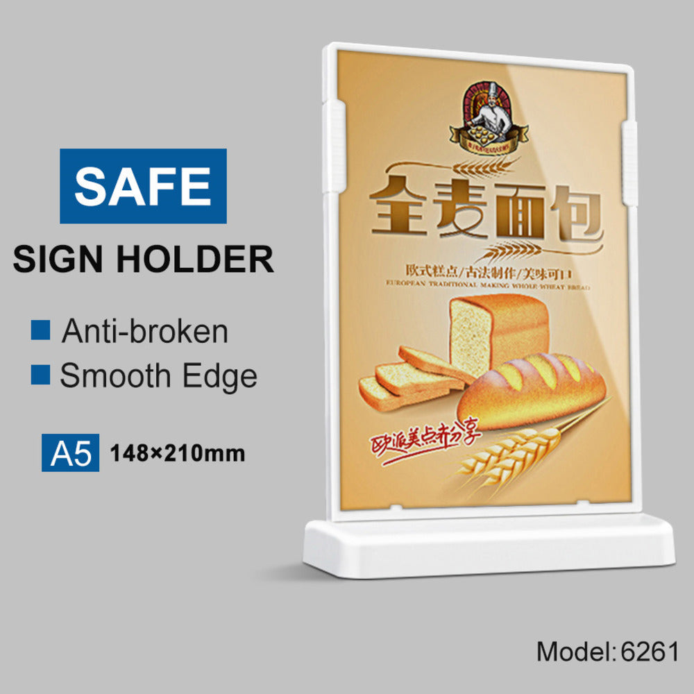 A5 Acrylic Place Card Sign Display Holders Desk POP Racks Stands Stand for Restaurants Hotels Supplier