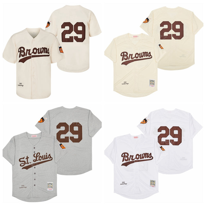 Men Retro Baseball 29 Satchel Paige Jersey 1953 White CREAM GREY Vintage Team Color Embroidery And Sewing Cool Base Retire Cooperstown For Sport Fan