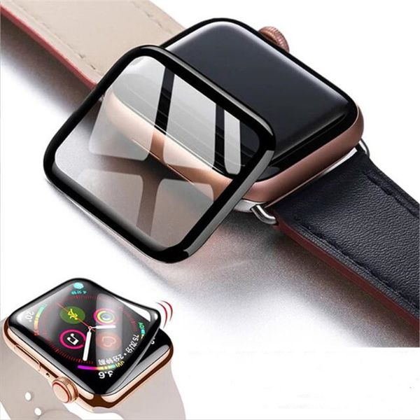 Newest 3D Curved edge PMMA soft Tempered Glass Full Cover Coverage Film Screen Protector for Apple Watch 7 6 5 4 3 2 41mm 45mm 38mm 40mm 42m