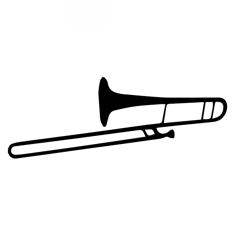 Musical Instrument Trombone Car Sticker High Quality Personalized Waterproof Decal Black-white, 17cm*7cm
