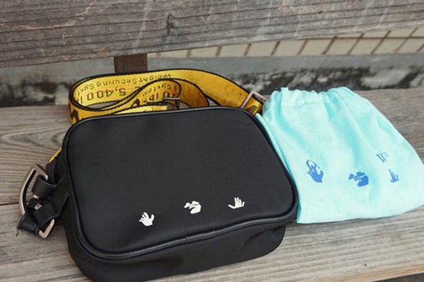 23238Brand MINI Men off Yellow canvas belt high white Shoulder Bag camera bag waist bags multi purpose satchel Shoulder Bag Messenger women