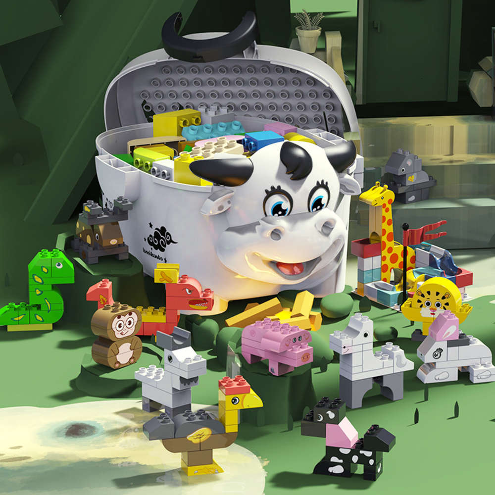 Assembled toys Multi functional building block stool compatible with LEGO large particle storage box