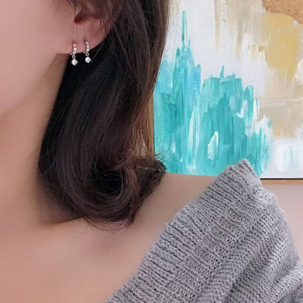 S925 Sterling Silver Mini water drill earrings for women