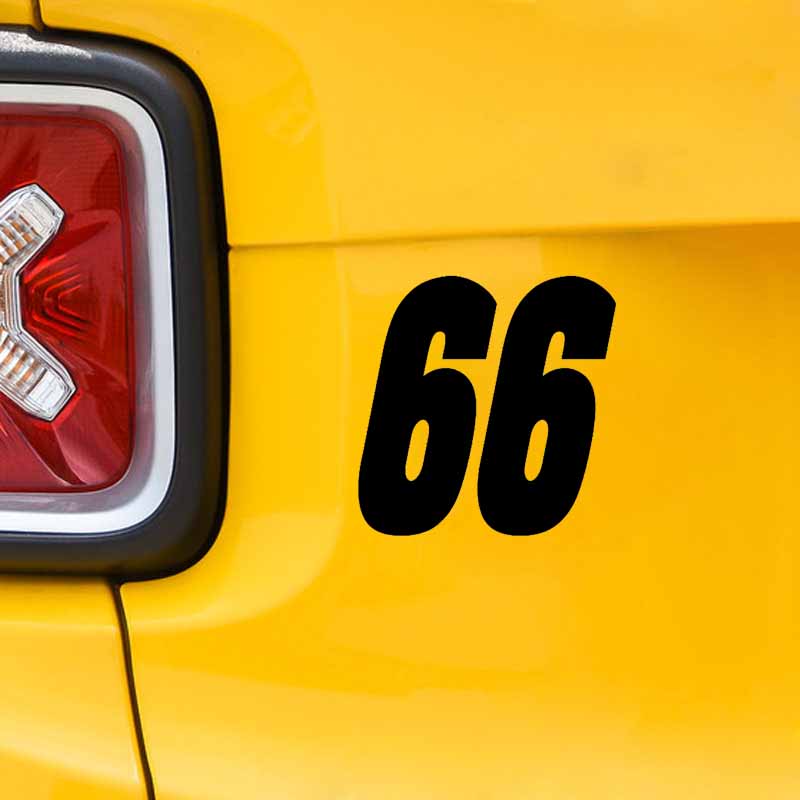 13.9CM*14CM Fashion lucky Number 66 Vinyl Car-styling Car Sticker Decal Graphical Black