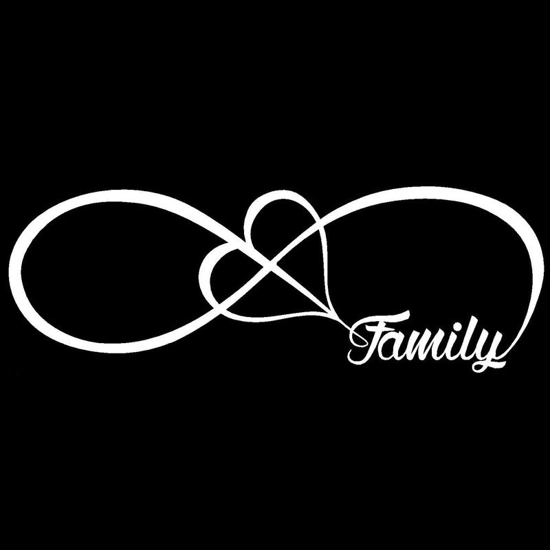 20X7CM FAMILY Love Heart Infinity Forever Symbol Vinyl Decals Car Sticker Car-styling