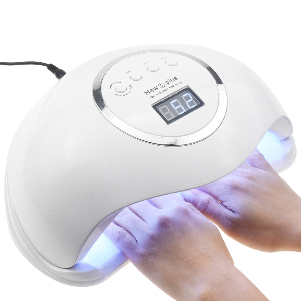 Nail Dryers 72W 5 PLUS Dual UV LED Lamp Dryer Gel Polish Curing Light with Bottom Timer LCD Display For Nails V4TN