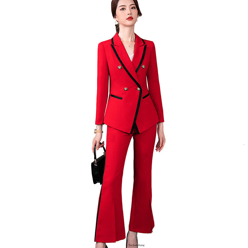 Women&#039;s Suits & Blazers Women Formal Pant Suit For Office Work Wear Uniform OL Ladies Jacket with Trouser Set 2 Pieces Sets DIMB