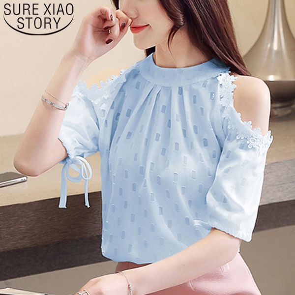Blusas Mujer De Moda And Blouses Ladies Tops Shirts Chiffon Blouse Shirt Bow Solid Women Clothes 4188 50 210415