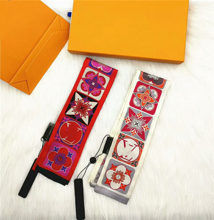 Brand scarf lady neck print scarves luxury headband silk scarfs 120*7cm