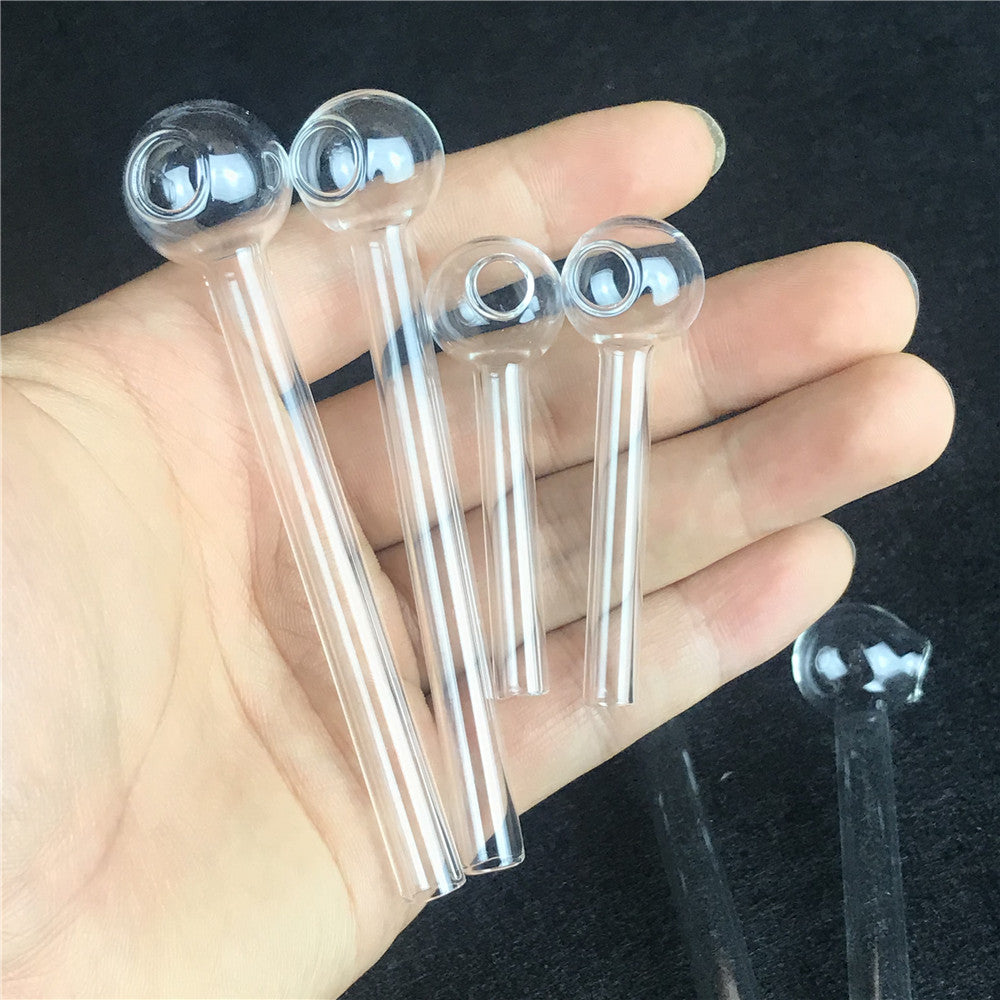 6cm 10cm 12cm 15cm Glass Oil Burner Pipe Mini Thick Pyrex Smoking Pipes Clear Test Straw Tube Burners For Water Bong Accessories