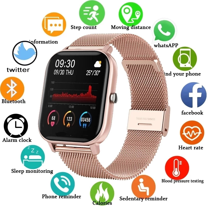 P8 Color Screen Smart Watch men Full Touch Fitness Tracker Blood Pressure Clock Women for Xiaomi