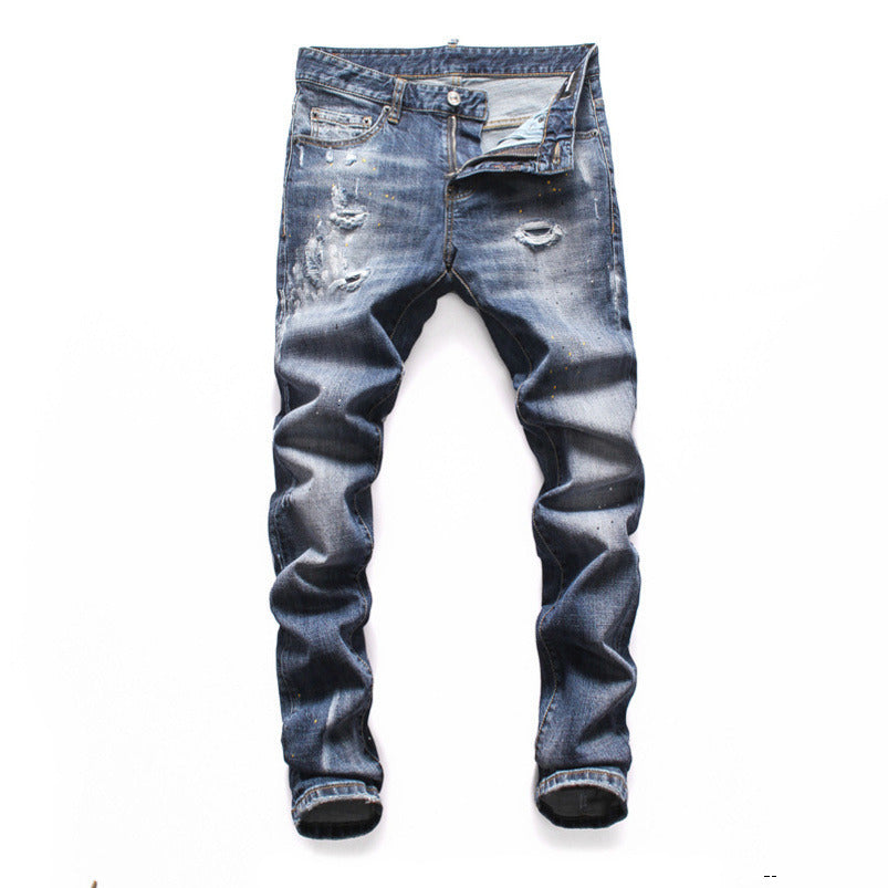 Men&#039;s Jeans mens luxury designer jeans denim black ripped pants the version Italy brand bike motorcycle rock revival Denim Fashion