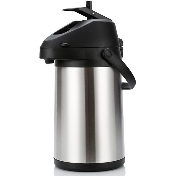 Airpot Thermal Coffee Carafe and Coffee Server, Stainless Steel Insulated Flask, 12 Hour Heat Retention &24 Hour Cold Retention 210330